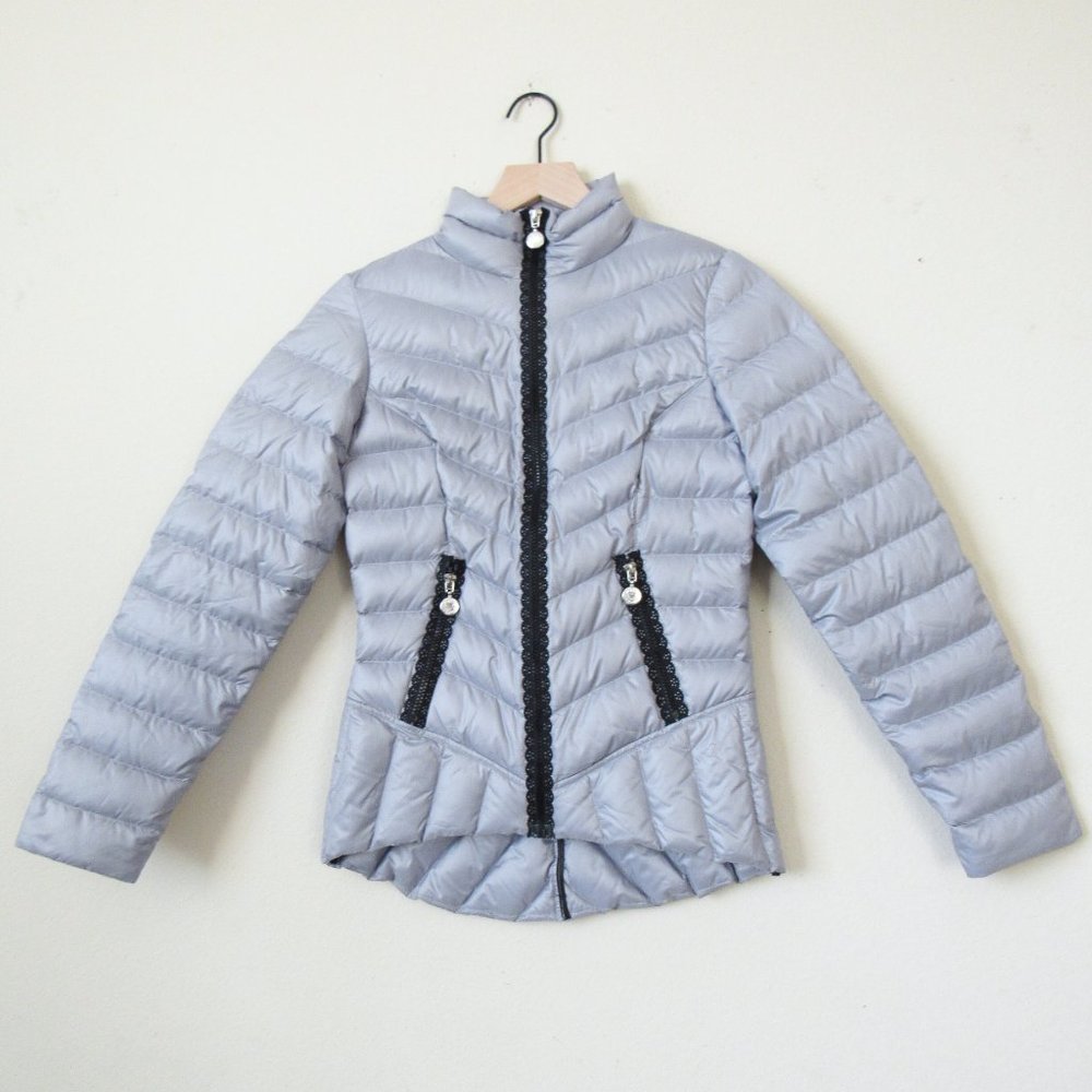 BETSEY JOHNSON Lightweight Quilted Puffer Jacket Down Jacket Lightweight Silver - Picture 12 of 12